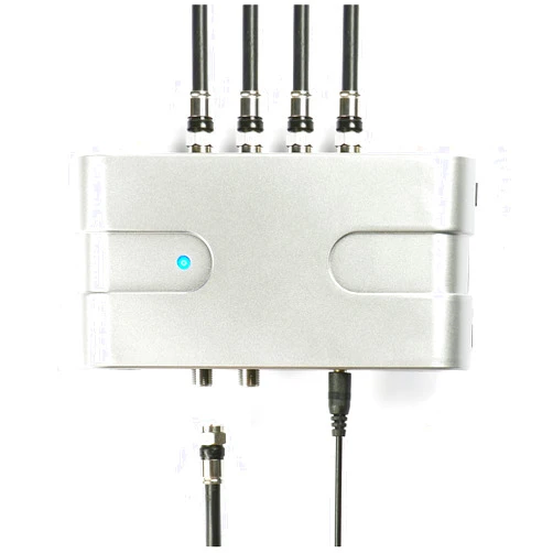 PBD 4 Way Amplified Splitter Clears Up Pixelated Low-Strength Channels Distributes Signal to Multiple TVs Antenna Signal Booster