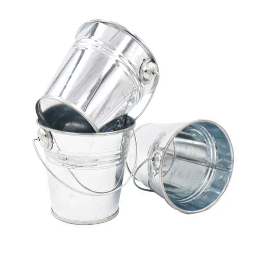 Goldenvalueable Mini Metal Buckets 3.3 Inch Pails for Kids Party Gift and Gardening, Pack of 12