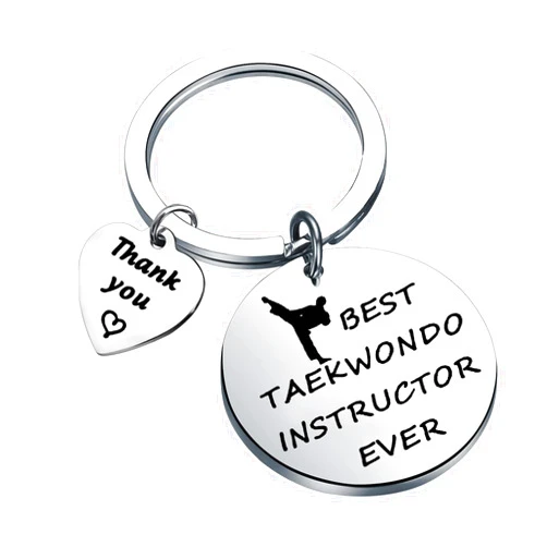 PLITI Taewkondo Gift Taekwondo Instructor Appreciation Gift Best Taekwondo Instructor Ever Keychain Martial Arts Gift