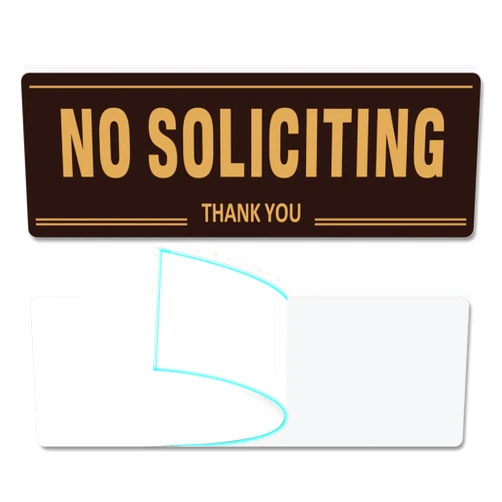 Bagstar (2 Pack) No Soliciting Sign for House, Metal Self-Adhesive No Soliciting Sign for Door, 7.5
