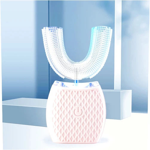 Ksoia Ultrasonic Toothbrush Adult Electric Toothbrush，Sonic Toothbrush 360° Oral Cleaning Wireless Charging & LED Light|IPX7 Waterproof U-Shaped Brush Head Protects Gums