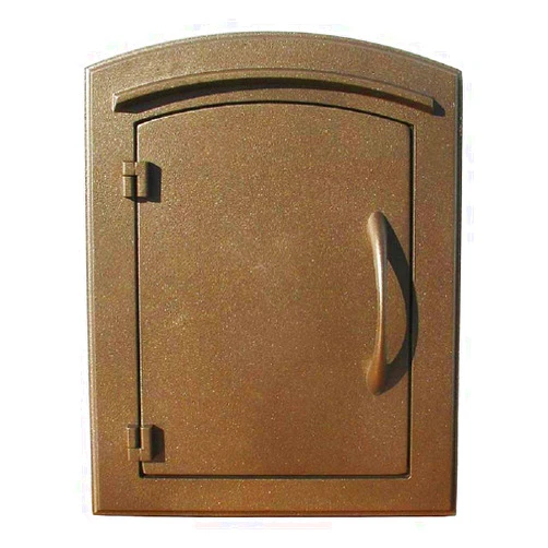 Qualarc MC-1400-BRZ Manchester Plain Door Column Mount Non-Locking Mailbox, Bronze