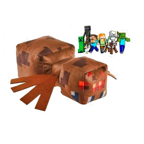Minecraft Legends Basic Plush Character Soft Dolls with Bonus Collectible Sticker (9 inch Spider Araignee)