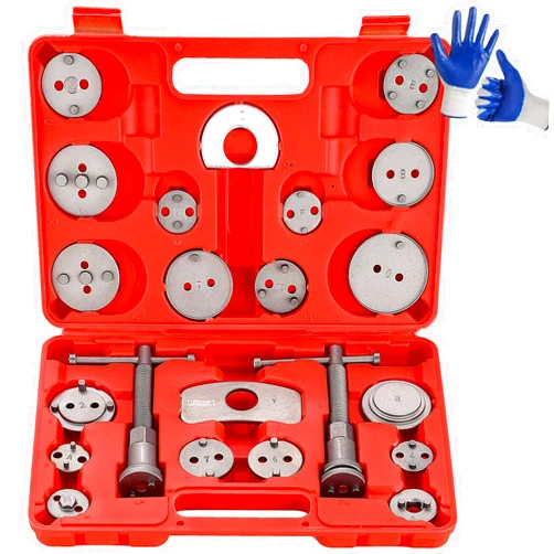DASBET 24pcs Heavy Duty Disc Brake Caliper Tool Set Disc Brake Caliper Compressor Wind Back Tool Brake Spreading Tools (Red)