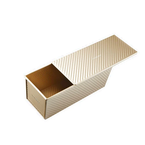 Monfish Loaf Pan w Lid Pullman Bread Pan 2.2lb dough Aluminumed Steel Commercial Grade Non Stick Loaf Baking Pan