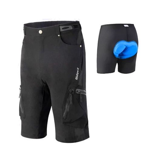 RidgeX Men's Mountain Bike Shorts 3D Padded MTB Shorts Lightweight Loose-fit Bicycle Cycling Biking Shorts