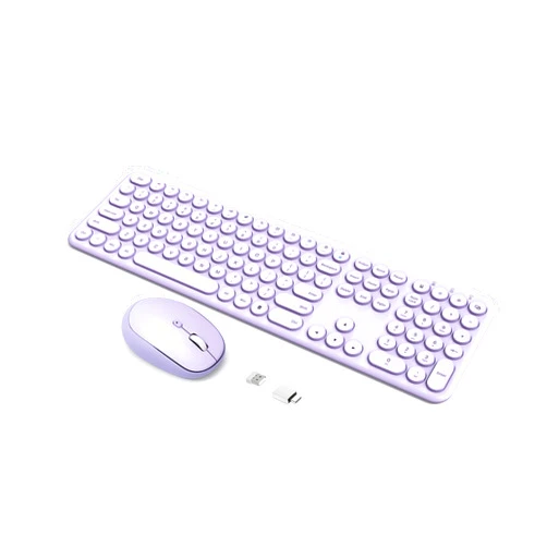 Cloud-W Wireless Keyboard Mouse Combo - 2.4Ghz Aesthetic Quiet Keyboard and Mouse Wireless - 110 Keys Full Size Ultra-Thin Keyboard for Laptop, Computer, PC, Notebook, Windows, Mac OS (Purple)