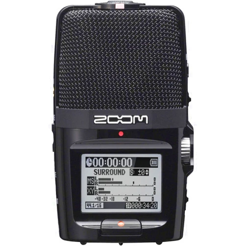 Zoom H2n Stereo/Surround-Sound Portable Recorder, 5 Built-in Microphones, X/Y, Mid-Side, Surround Sound, Ambisonics Mode, Records to SD Card, for Recording Music, Audio for Video, and Interviews