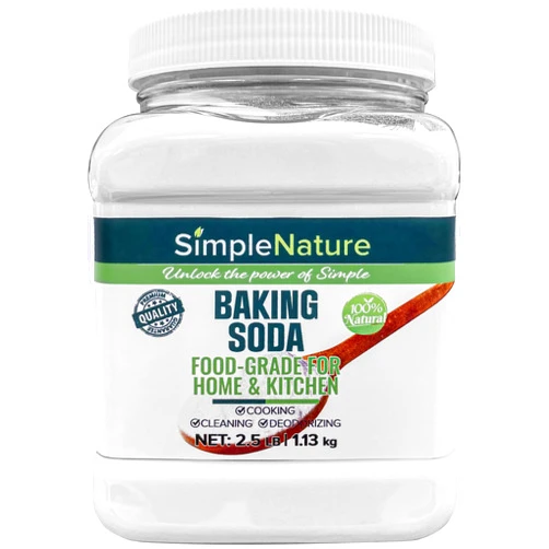 SimpleNature Food Grade Baking Soda (2.5 lbs) - Pure, Aluminum Free Sodium Bicarbonate for Baking, Cleaning, Deodorizing, and Household Use - Made in USA