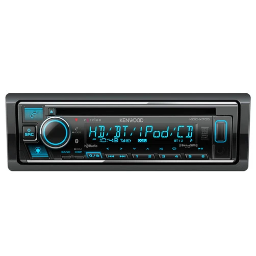 KENWOOD KDC-X705 Single DIN CD Receiver with Bluetooth, HD Radio, Alexa Built-in Spotify and Pandora Link for iPhone or Android Phones, SiriusXM Read, (3) 5Volt Pre-Outs