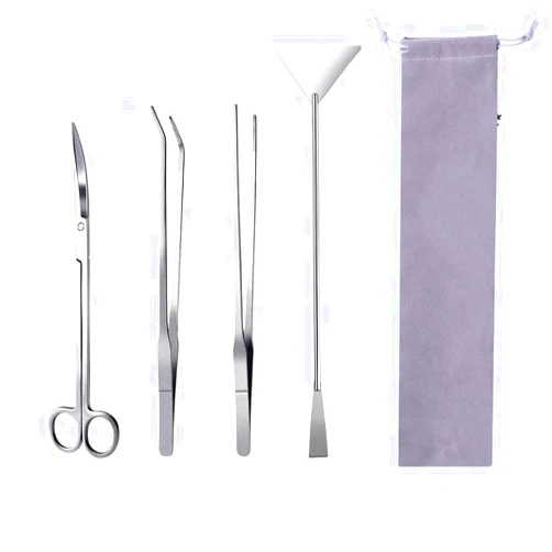 Aihotim Aquarium Aquascaping Tools, 4 in 1 Anti-Rust Planted Aquarium Tools, Stainless Steel Tweezers Scissors Spatula Algae Scraper Set for Fish Starter Kits