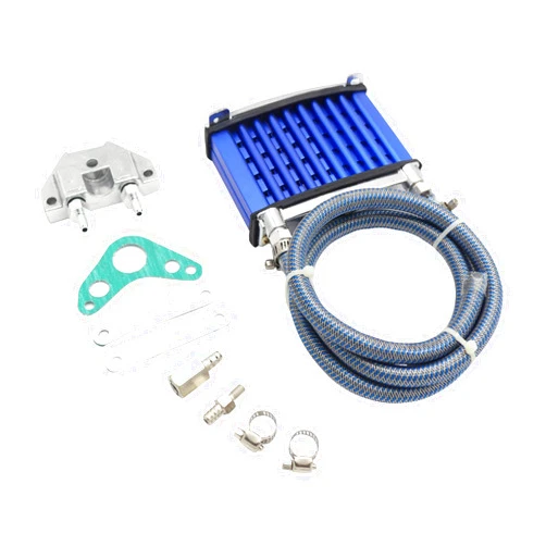 SEMOLTO Engine Oil Cooler Kit, Aluminum Alloy Motorcycle Engine Oil Cooler Cooling Kit Fit For 50cc 70cc 90cc 110cc 125cc Dirt Pit Bike ATV (BLUE)
