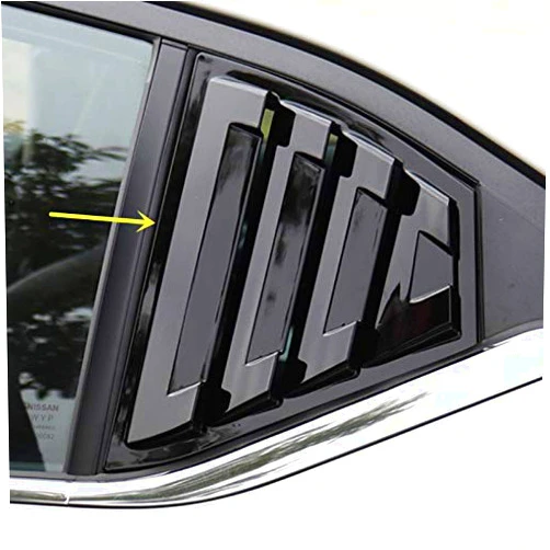 ZiWen 2X Sport Quarter Window Scoops Louvers for Nissan Sentra 2020 2021 2022 2023 2024 (Gloss Black)