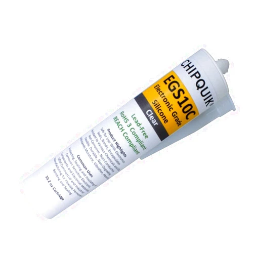 Chip Quik EGS10C Electronics Grade Silicone Adhesive Sealant (Clear) 10.2oz Cartridge