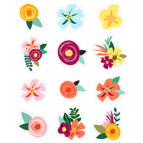 Carson Dellosa Education Carson Dellosa Grow Together 36-Piece Flowers Bulletin Board Cutouts, Colorful Flower Cutouts for Bulletin Boards, Spring Classroom Décor, Bright Flower Cutouts