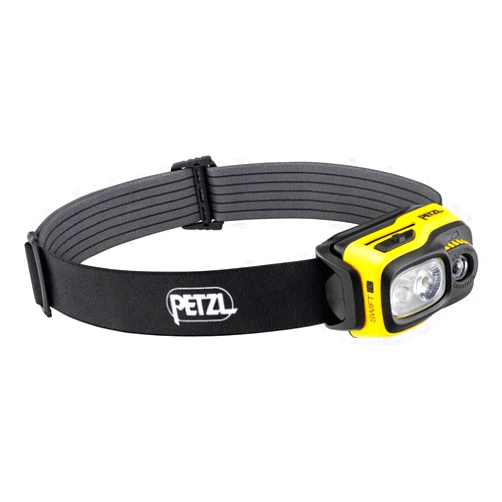 Petzl Swift RL - Head Flashlight, 1100 LUMENS, Recharge, Black and Yellow