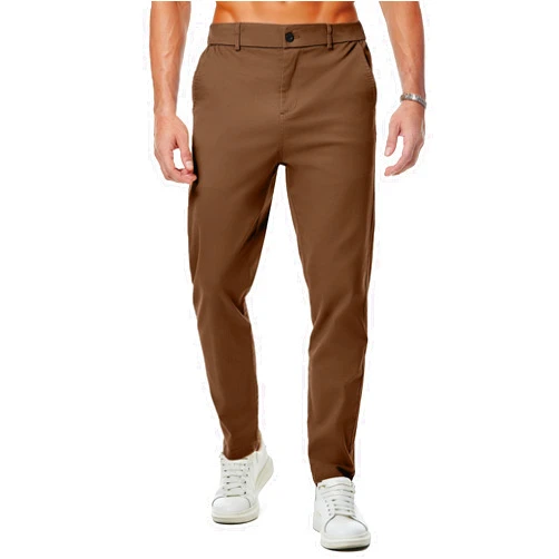 JMIERR Men's Chino Pants Casual Elastic Waist Tapered Golf Trousers