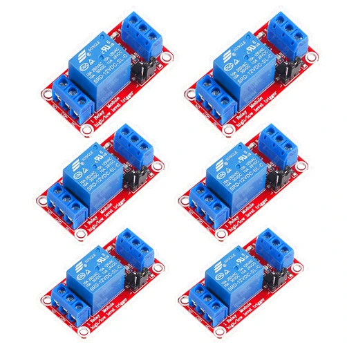 ALMOCN 6Pcs DC 12V 1 Channel Relay Module With Optocoupler Isolation Support High or Low Level Trigger