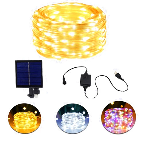 ZYZM Outdoor Solar String Lights, 66Feet 200 Led Solar Powered Fairy Lights with 8 Lighting Modes Waterproof Decoration Copper Wire Lights for Patio Yard Trees Christmas Decoration Wed Party (Warm White)