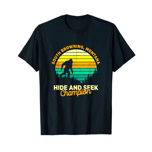 South Browning, Montana Big Foot Gift Retro South Browning, Montana Big foot Souvenir T-Shirt
