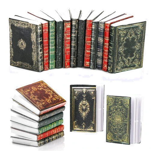 Molain Miniatures Dollhouse Books, 1:12 Scale Mini Books, Model Decoration for Dollhouse Accessories Boys and Girls Play Entertainment Supplies (12 Pcs)