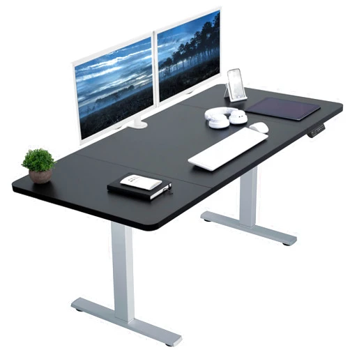 VIVO Electric 60 x 30 inch Standing Desk Workstation, Memory Controller Height Adjustment, 1B Series, Black Top Gray Frame, DESK-KIT-1G6B-30