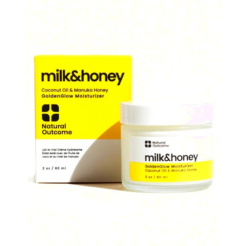 Natural outcome Milk & Honey Cream Moisturizer – Coconut Oil & Manuka Honey Hydrating Milk and Honey Lotion, Vegan and Organic Body Cream, Honey Face and Hand Cream, Cruelty-Free Honey Body Lotion
