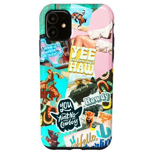 Sweet Case Boutique Rodeo Ranch Yee haw Collage iPhone 11 Western Cowgirls Howdy Giddy-up Boho Aesthetics Country Chic Case