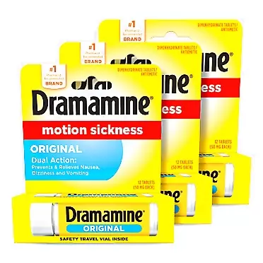 Dramamine Motion Sickness Relief 12-Count (Pack of 3)