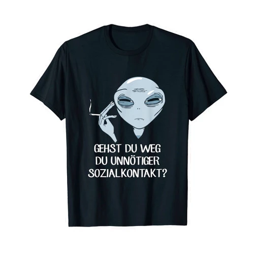 Geh mir aus dem Weg du unnötiger Sozialkontakt Alien Art T-Shirt