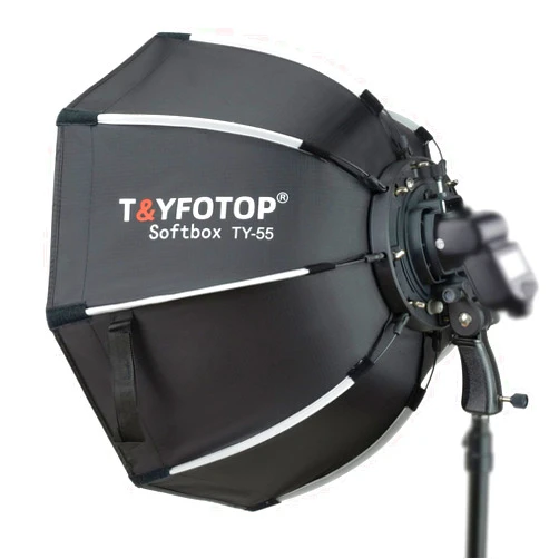 T&YFOTOP 26 inches/65 Centimeters Octagonal Softbox with S-Type Bracket Mount, Carrying Case Compatible with Camera Flash Speedlites TT560 NW561 NW565 NW625 NW635 NW670 750II, etc (65cm softbox)