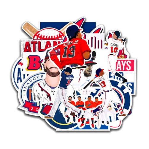 TRANSMERIDIAN TRAVELER 24 PCS American Baseball Stickers for Water Bottle, Laptop, Bicycle, Computer, Motorcycle, Travel Case, Car Decal Decoration Sticker 2-2.5 inches