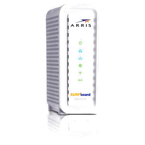 ARRIS SURFboard (8x4) Docsis 3.0 Cable Modem Plus AC1600 Dual Band Wi-Fi Router, Certified for Comcast Xfinity, Spectrum, Cox & More (SBG6700AC), White, Max Download Speed: 343 Mbps
