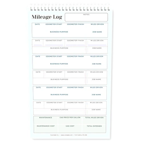 Cora Kate Mileage & Expense Log Book - Comprehensive Car Tracker, Maintenance Journal, and Business Expense Record Notebook - 100 Pages Auto Vehicle Logbook Easily Fits in Glove Box, 5.5 x 8.5 Inches