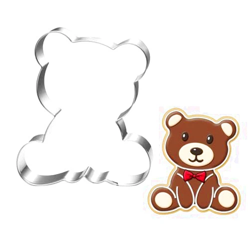 LUBTOSMN Bear Cookie Cutter-3.5 Inch-Diswasher Safe-Biscui Cookie Cutter Fondant Mold for Baking