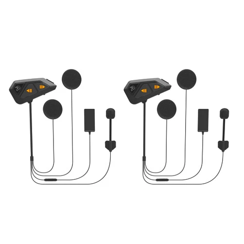 FreedConn Motorcycle Helmet Bluetooth Headset Intercom with Music Share, Universal FG 1200m 6-Way Group Communication Systems Ultra-Thin with Hard Mic/Noise Cancellation/Waterproof (2 Pack)