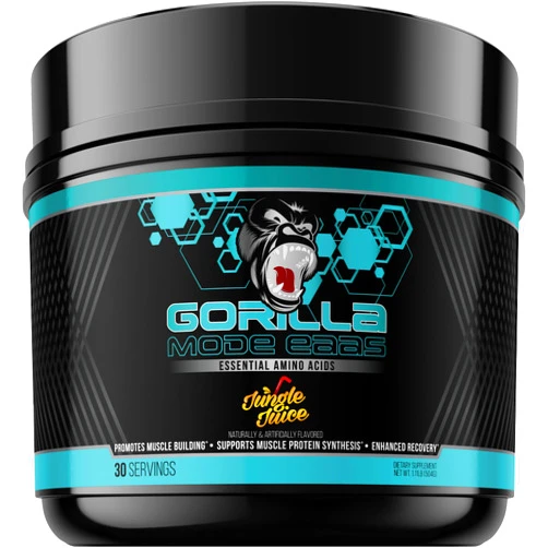 Gorilla Mind Gorilla Mode EAAs - Essential Amino Acids to Support Muscle Building, Enhanced Recovery, and Protein Synthesis/Use Before, During, or After Your Workout / 453 Grams (Jungle Juice)