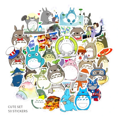 LTZSTONE 50pcs My Neighbor Totoro Stickers Decals for Laptops Water Bottles Toys and Gifts for Teens,Girls,Perfect for Laptop,Phone,Skateboard,Travel| Extra Durable Vinyl