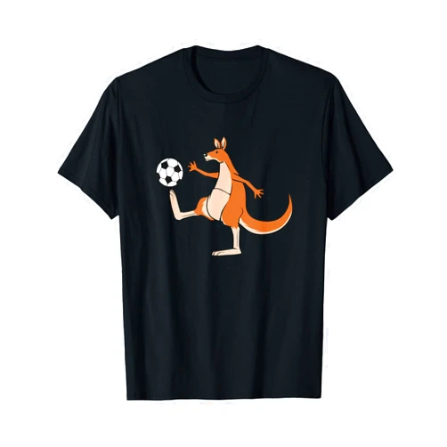 Cute Artsy Desert Animal Wildlife Kangaroos Soccer Player Kangaroo Australian Outback T-Shirt