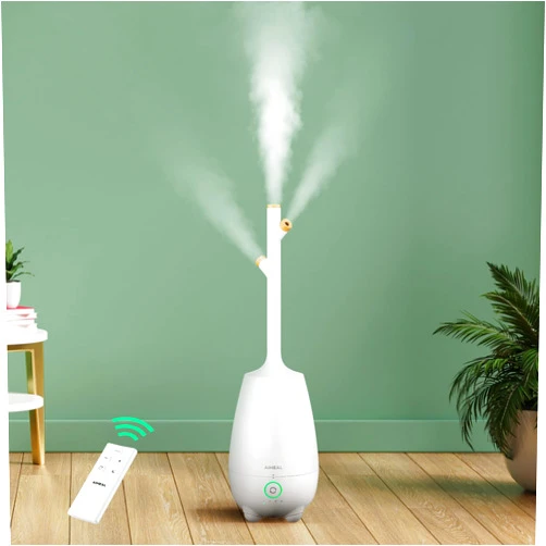 Aiheal Humidifiers for Bedroom Large Room Home, 5L Top Fill Cool Mist Ultrasonic Humidifier for Baby Plants, Smart Humidistat Mode, Essential Oil Diffuser, Sleep Mode, Auto Off and Ultra Quiet, White