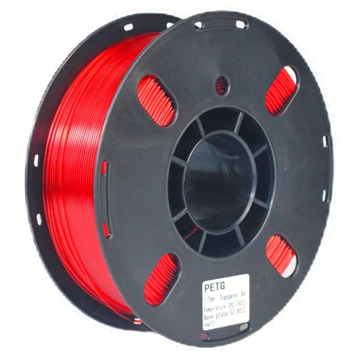 RANKI PETG Filament 1.75mm 3D Printer Filament, Dimensional Accuracy +/- 0.03 mm, 1kg Spool (Transparent red)