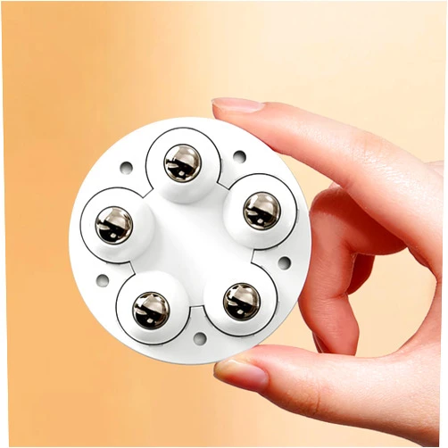 APKULEEP Upgrade Self Adhesive Caster Wheels, 5 Stainless Steel Balls Per Wheel, 360 Degree Low Profile Swivel Wheels for Furniture, Small Appilance Storage Bins (White, 4PCS)