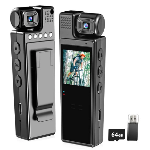 KONPCOIU Body Camera with Audio Recording, Portable Wearable Small Body Worn Cam, FHD Video Recorder, 1.3