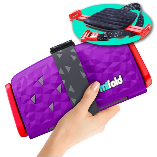 Mifold New mifold Comfort Grab-and-go Car Booster Seat- 3X Thicker Cushion! Compact and Portable for Every Day, Carpooling, Travel, etc. Compact for Every Day, Comfortable for Every Adventure, Royal Purple