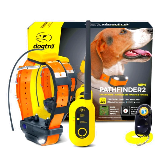 Dogtra Pathfinder 2 - Hunting Ecollar GPS Dog Training Collar with Remote, 9 Mile Range, Tracking & Containment for Medium & Large Dog Breeds, Electric GEO Fence Tracker, Stimulation, Vibration, Tone
