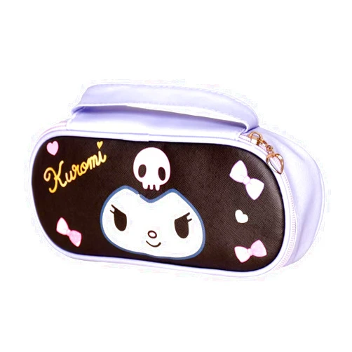 JUTOROSY Cute Pencil Case for Girls, Pu Large Capacity Pencil Pouch with Zipper, Kawaii Stationery, Cartoon Travel Makeup Bag Cosmetic Organizer Bag, Pen Case Stationery Bag, Purple