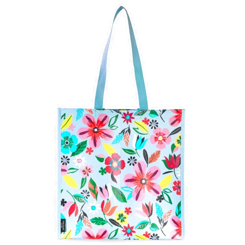 kate spade new york Reusable Shopping Bag, Grocery Tote with Shoulder Straps, Large Collapsible Tote, Safari Floral