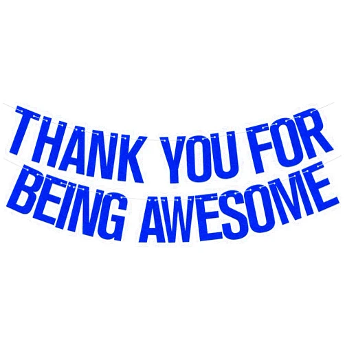 BOMXOI Thank You for Being Awesome Banner Blue Glitter, We Will Miss You Banner, Birthday,for Retirement Farewell Going Away Office Work Party Decorations Blue Glitter