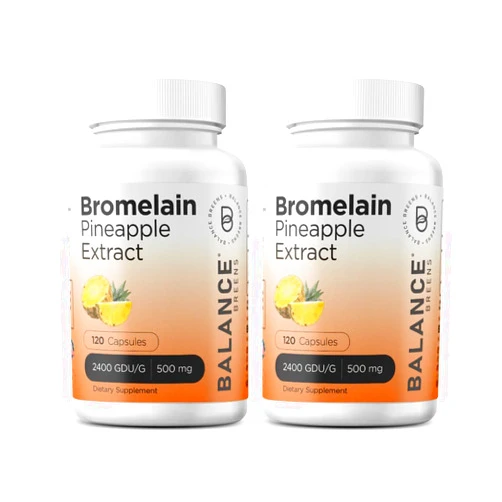 Balancebreens Bromelain 500mg Veggie Caps – 2400 GDU Pineapple Extract Supplement for Joint Support, Natural Swelling Support, and Healthy Digestion – 120 Capsules Made in USA