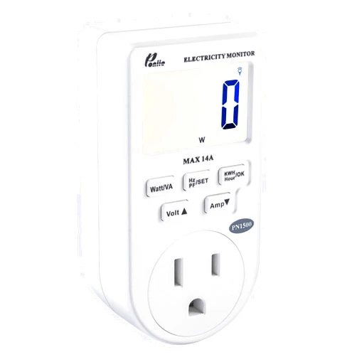 Poniie PN1500 Portable Micro Electricity Usage Monitor Electrical Power Consumption Watt Meter (110V, 1500W)